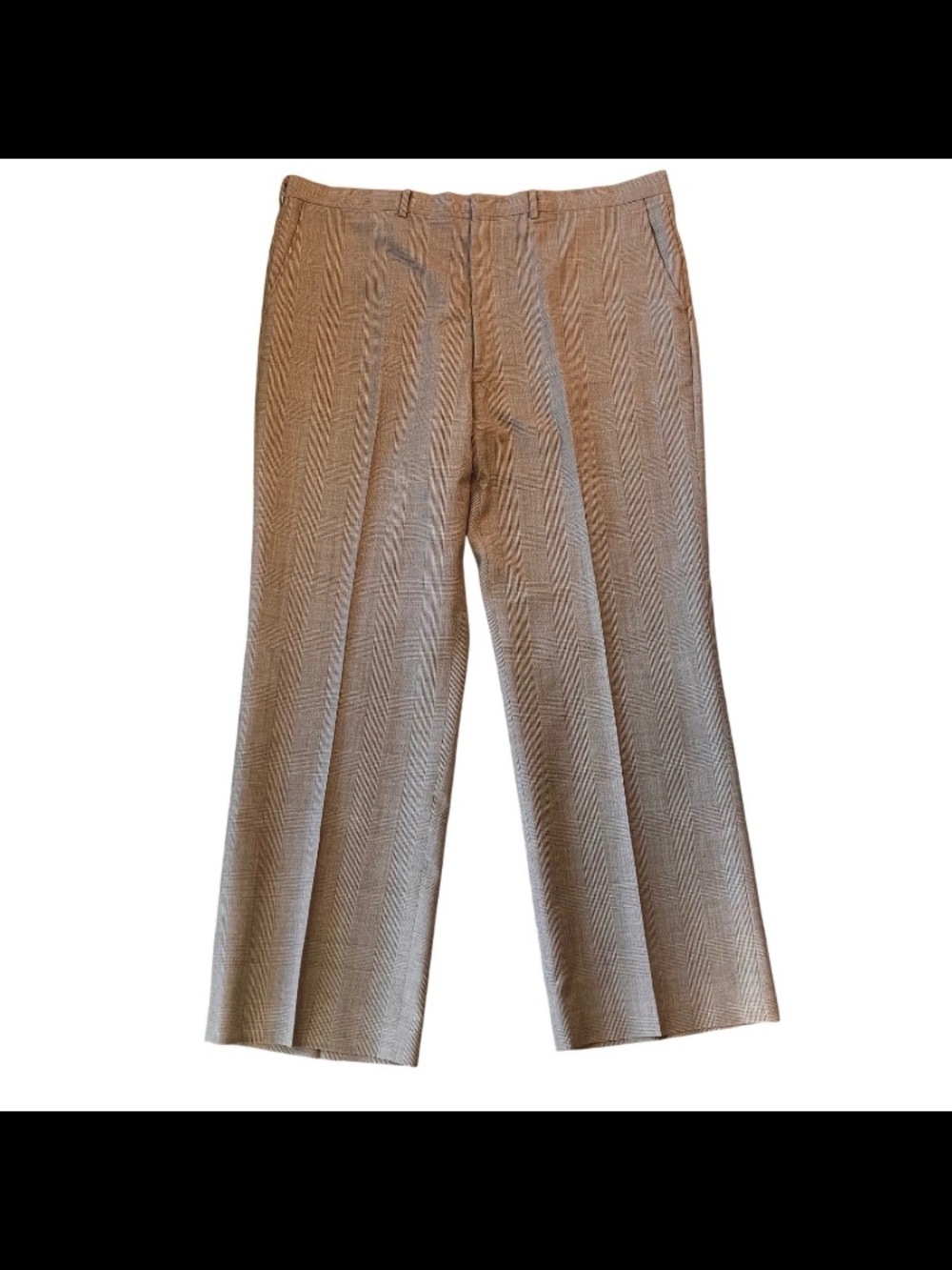 Vintage 60s 70s Glen Plaid Trousers Talon Zipper Pleated Slacks